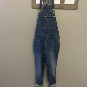 GAP Blue Faded Adjustable Razorback Overalls Pockets and Side Buttons- Medium